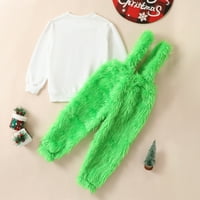 Klinac koji je ukrao božićnu odjeću za dječake i djevojčice, svečani zeleni kostim smiješnog krznenog čudovišta,