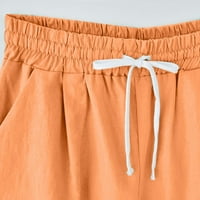 Džepne kratke hlače za žene, ljetne hlače, kratke hlače visokog struka Plus Size, obične Ležerne hlače za vježbanje