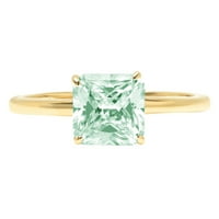1,0 karatni zeleni imitirani dijamant izrezan u žuto zlato 14 karatna Izjava o godišnjici zaruka vjenčani prsten