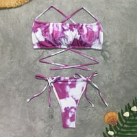 Ženski kupaći kostimi za kontrolu trbuha Plus size kupaći kostim modni dvodijelni kupaći kostim s printom struka