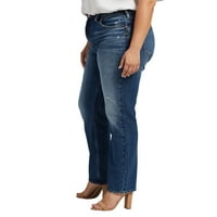 Silver Jeans Co. Plus Size traperice visokog rasta s ravnim nogavicama, veličine struka 12-24