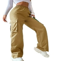 Ženske teretne hlače s ravnim nogavicama about casual radna odjeća hlače za trčanje