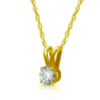 14KT žuti zlato karata dijamantski pasijans privjesak ogrlica