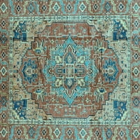 Tradicionalni tepisi u perzijskoj svijetloplavoj boji, kvadratni 5 stopa