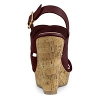 Jedinstvene ponude ženskog ukrasa drva Strappy platforma klinaste sandale