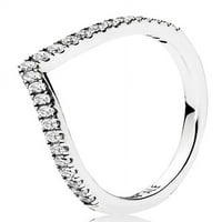 Križni prsten od sterling srebra s prozirnim prstenom od 196316.