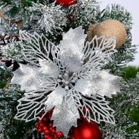 Umjetno božićno cvijeće svjetlucavo lažno cvijeće Veselo božićno drvce ukrasi za dom poklon božićni ukras