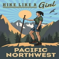 Pacifički sjeverozapad, pješačenje poput djevojke, pogled na dolinu