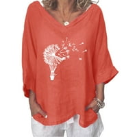 Ženska modna ležerna široka majica s printom i bluza s dugim rukavima