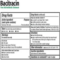 Bacitracin antibiotska mast za prvu pomoć za sprečavanje manjih posjekotina i opeklina, 0 oz