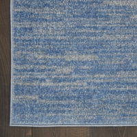 Jednobojni Moderni plavo-sivi tepih veličine 2' 6'