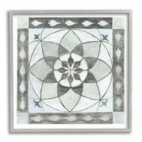 Boho simetrični geometrijski oblici apstraktno slikanje u sivom okviru umjetnički tisak zidna umjetnost