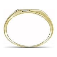 10K dvobojni bijeli i žuti zlatni zaručnički prsten za muškarce s okruglim dijamantom-veličina 8,5 karata