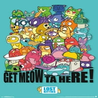 Izgubljene mačiće - plakat meow wall, 22.375 34