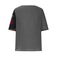 Plus Size Plus ženske ljetne majice na rasprodaji modne ženske pamučne i lanene majice s printom srednjih rukava