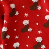 Odjeća za djevojčice blizanke Božićni setovi odjeće za malu djecu džemper s okruglim vratom s uzorkom za djevojčice