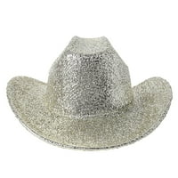 Ženski kaubojski šešir zapadnog stila, svjetlucavi kaubojski šešir za vjenčanje, karneval, rave zabavu, pribor