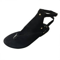 jjayotai Sandels za žene za čišćenje ljetnih ženskih cipela Ravno dno rimske flip flops casual ženske sandale