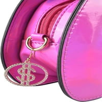 - Poklon torba za novac, dizajnerska torba na ramenu s naušnicom u obliku dolara, lažna laserska torbica, prozirna