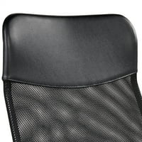 Uredska stolica s podesivim visokim naslonom ergonomska mrežasta stolica s lumbalnom potporom Crna