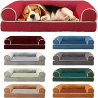 Krevet za pse i mačke - faa krzno i baršunasti kauč u stilu kauča s valjkom za pse s uklonjivim perivim poklopcem