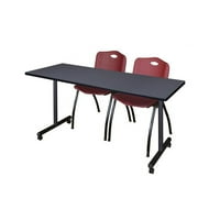 Pokretni stol za vježbanje 96 24 - siva, sklopive stolice m - Bordo