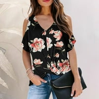 Olyvenn ženski trendi križni bluza prodaja bluza vintage modno ljeto hladno hladno rame kratke rukave cvjetni
