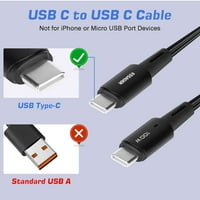Urban USB C do USB C kabela 10FT 100W, USB 2. Tip C kabel za punjenje brzog punjenja za Oppo Reno8, iPad Pro,