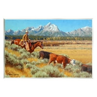Western Ranch Konjski stočni životinje i insekti Slikanje nervoznog umjetničkog tiska Zida umjetnost