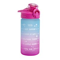 Plastična boca za vodu Ombre u ružičastoj i svijetloplavoj boji sa širokim vratom i preklopnim poklopcem