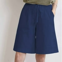 Ženske hlače Plus size hlače s pet točaka široke kratke hlače ljetne Ležerne hlače visokog struka ženske ravne