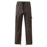 Cofeemo muške teretne hlače modne solidne boje elastični struk s više džepova kombinezon povremene vanjske fitnes