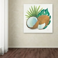 Zaštitni znak likovne umjetnosti kokosova palma iz menija, ulje na platnu Marije Urban