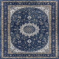 Dobro tkani tradicionalni Vintage medaljon u plavoj boji 5'3 7'3 prostirka za prostor za sjedenje