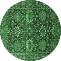 Ahgly Company zatvoreni okrugli orijentalni smaragdni zeleni industrijski prostirke, 3 'krug