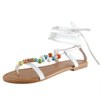 Ženski ljetni nakit od perli Ležerne cipele na plažu s otvorenim nožnim prstima, prozračne cipele s mekim potplatom,