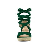 Jedinstvene ponude ženske čipke up espadrilles klinaste sandale
