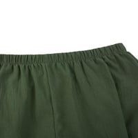 Merqwadd ženske ljetne lanene hlače od lanenih hlača s širokim nogama