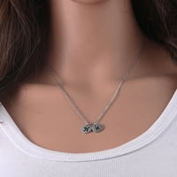 Personalizirana okrugla zviježđa Početna ogrlica - Ugravirani zodijak simbol nakit - Božićni poklon za nju - Nehrđajući