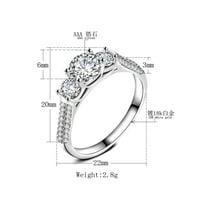 Zapanjujuća pjenušava princeza Cut Claw Moissanite zaručnički prsten Ženski nakit vjenčani poklon za Valentinovo