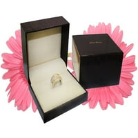 Crni dijamantni vjenčani prsten Set 18k White Gold Halo prstenovi za žene 5. Karat
