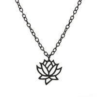 Šuplja ženska ogrlica s cvijetom lotosa na vratu djevojke plemenski privjesak jednostavan podesivi lanac poklon
