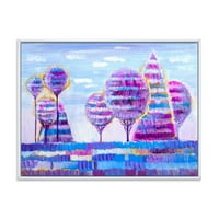 DesignArt 'Purple Coloid Tree Impression Krajozra I' Moderno uokvireno platno zidne umjetničke print