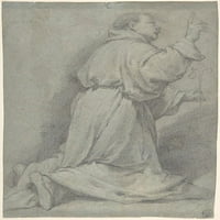 Plakat s prikazom klečećeg redovnika Denisa Calvarta