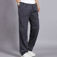 Muške teretne hlače, uske obične ravne hlače, Ležerne sportske kombinezone na otvorenom, teretne hlače