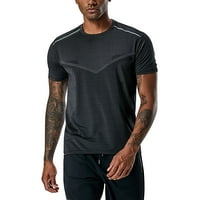 Majice za muškarce sportska majica bez rukava s printom ispod trendi rastezljive sportske odjeće za fitness, Siva