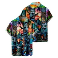 Havajska košulja za muškarce, majica kratkih rukava s kratkim rukavima, ležerna bluza na plaži, Ljetni vrhovi