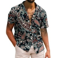 Muške košulje casual stilske proljetne ljetne majice kratkih rukava s ovratnikom s kratkim rukavima, Bluza s printom