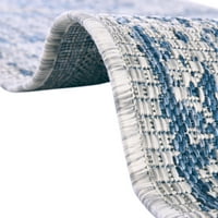 Jedinstveni tkalački stan istrošen vremenom, unutarnji i vanjski tradicionalni tepih plavo-sivi 8' 11' 4 pravokutni
