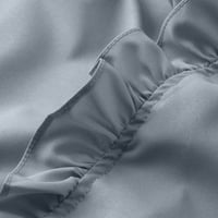 Majice Plus Size za žene modna tunika s izrezom i volanima u obliku slova u, vrhovi, elegantna jednobojna majica